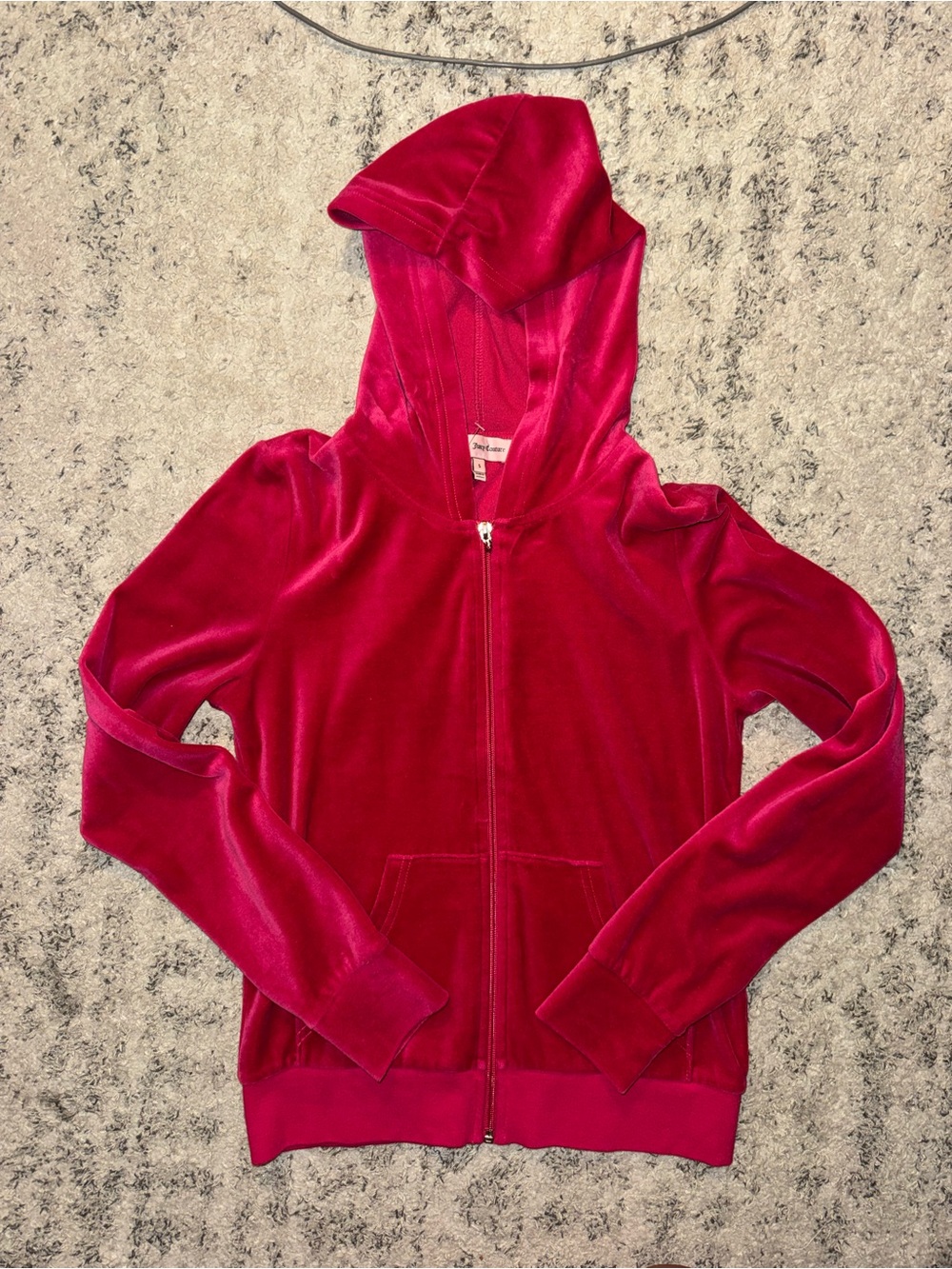 Juicy Couture Raspberry Pink Velour Zip Hoodie